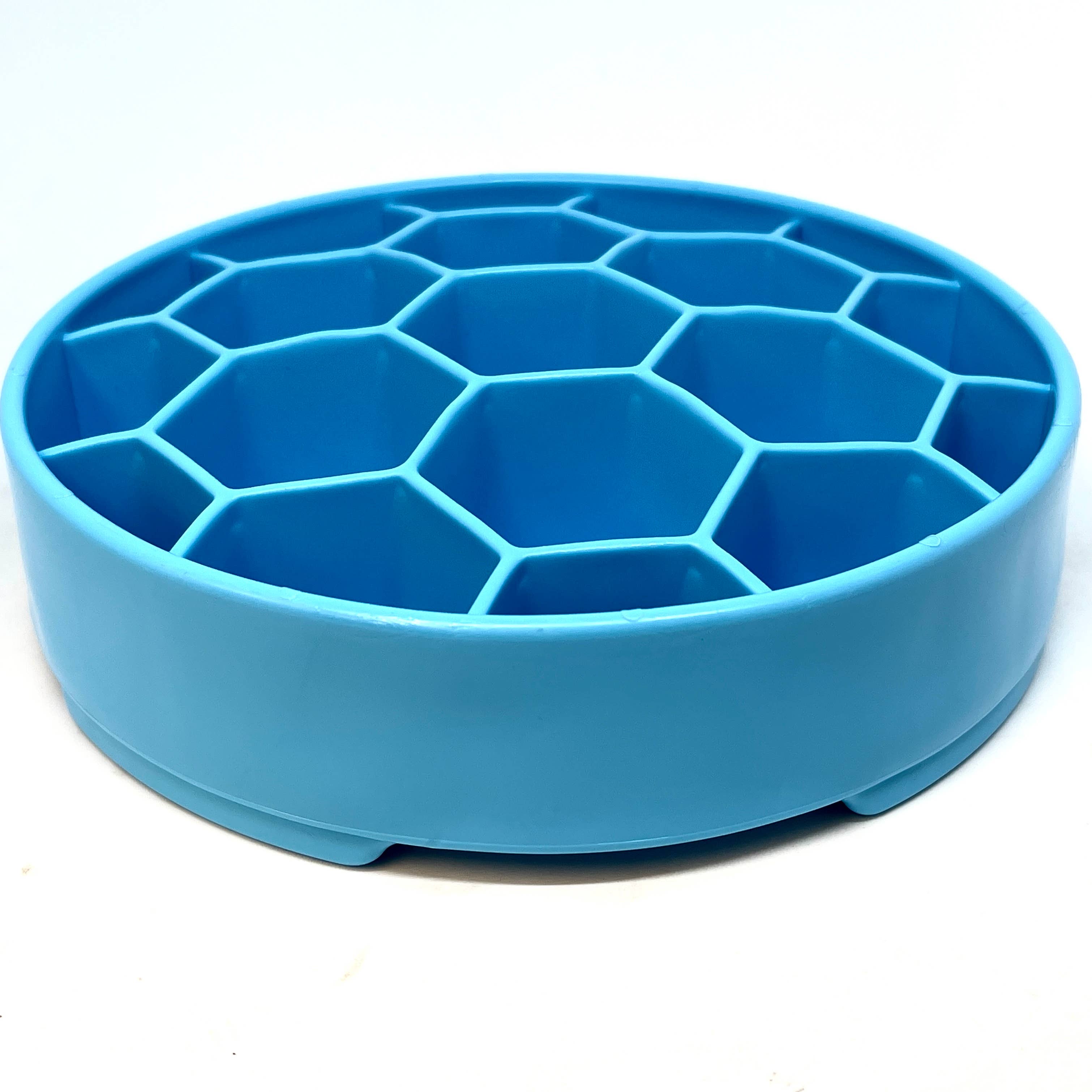 SodaPup Dog Toys - Honeycomb Design eBowl Enrichment Slow Feeder Bowl for Dogs: Blue